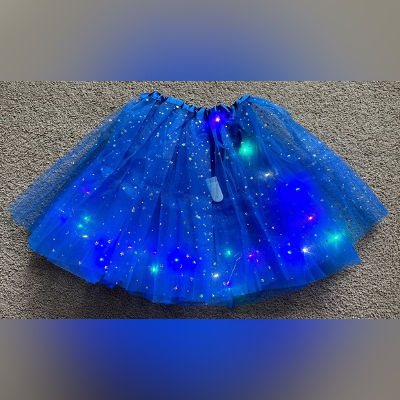 LED Light Up Ballerina Tutu Skirt Girls Adults Fairy Lights Stars Moon Sequins - Picture 5 of 16